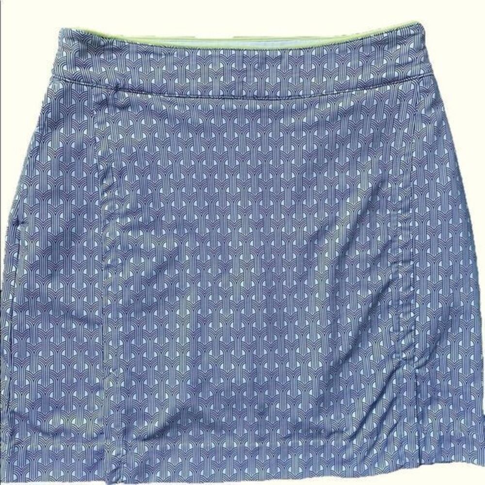 Fairway & Greene Skort -4 blue /white ,green trim polyester spandex